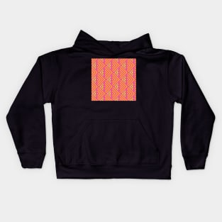 Hot Pink, Lime, and Orange Striped Check Pattern Kids Hoodie